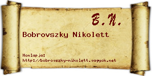 Bobrovszky Nikolett névjegykártya